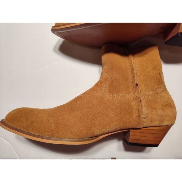 CIVIL REGIME CAMEL SUEDE WESTERN BOOT SIZE 7 / 40 - Picture 5 of 9